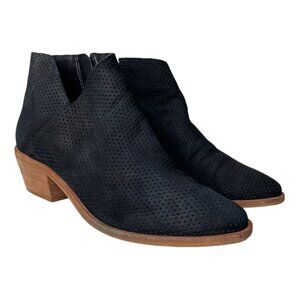 Vince Camuto Arendara Booties Black Nubuck Leather Size 9